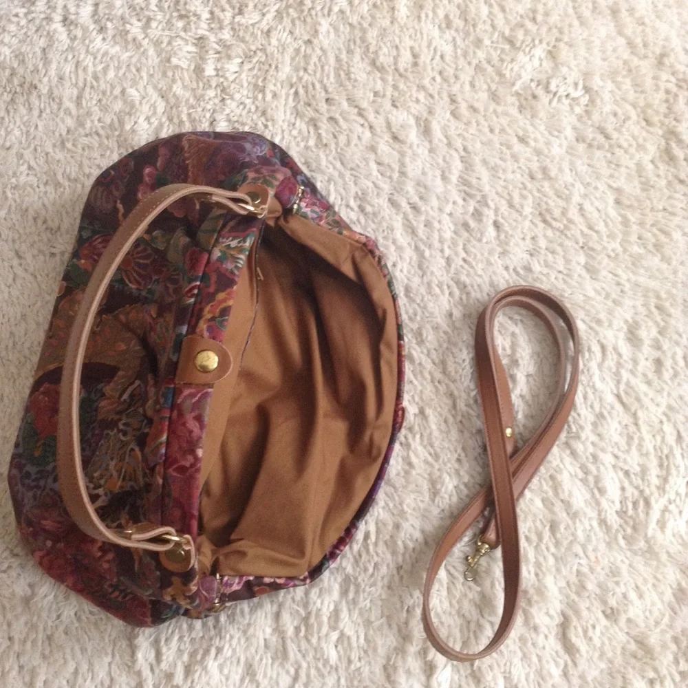 VINTAGE 80s Purple Pink Jumbo Multicolored Print Bag